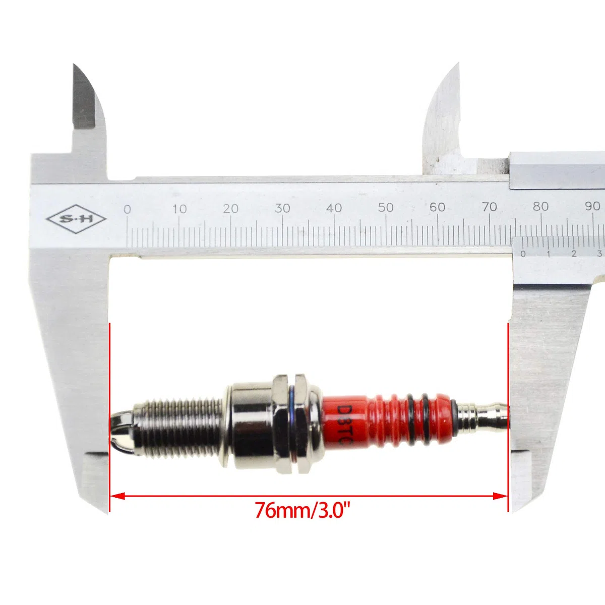 WOOSTAR D8TC Bujía con 3 Electrodo Reemplazo para 4 Tiempos 125cc 150cc 200cc 250cc ATV Dirt Bike Go Kart Ciclomotor Scooter Paquete de 4