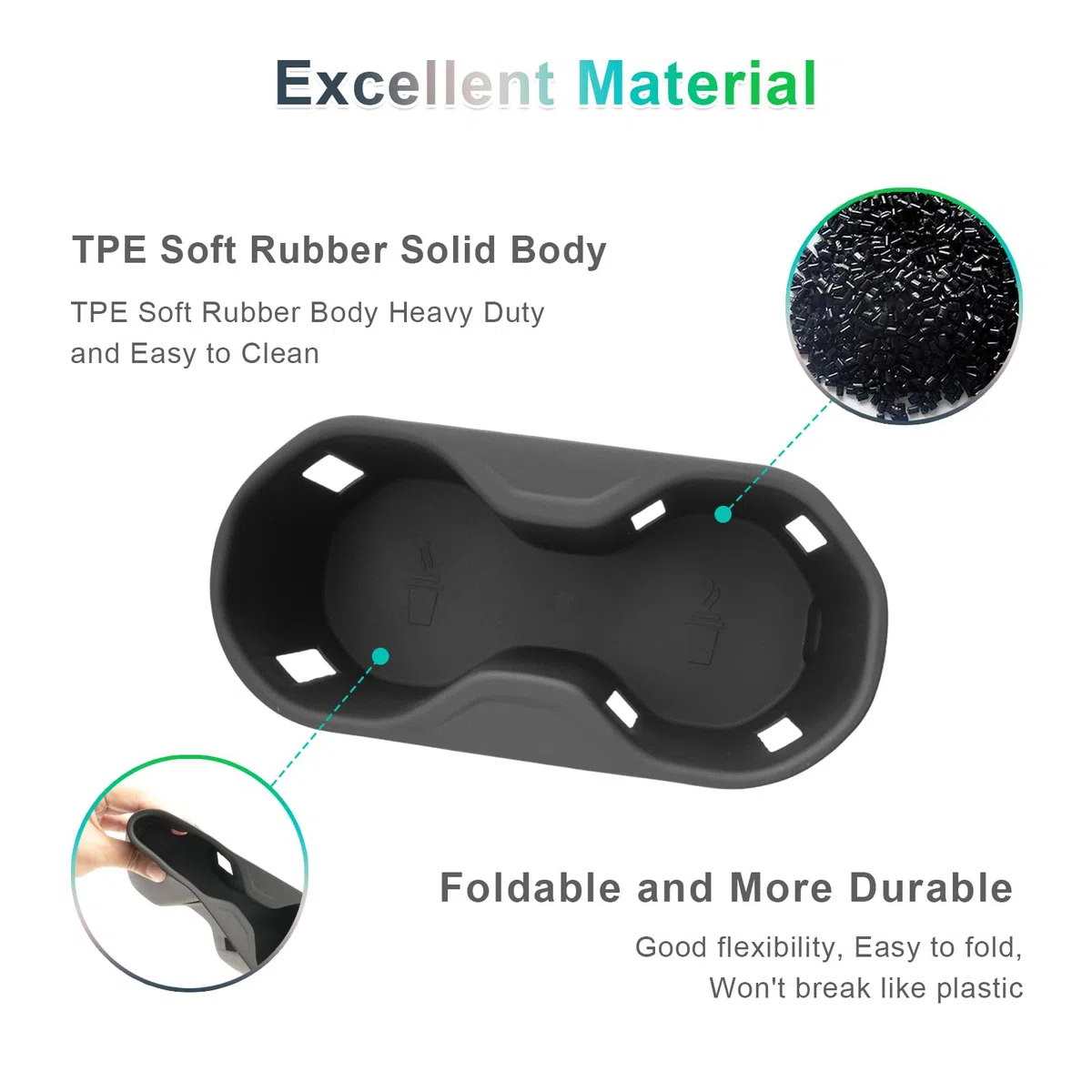 GAFAT Compatible con BYD Seal U DM-i EV 2024 2025 2026 funda protectora para portavasos, Seal U DMi 2025 TPE de goma blanda para consola central, soporte para vasos original de reserva de 4 agujeros