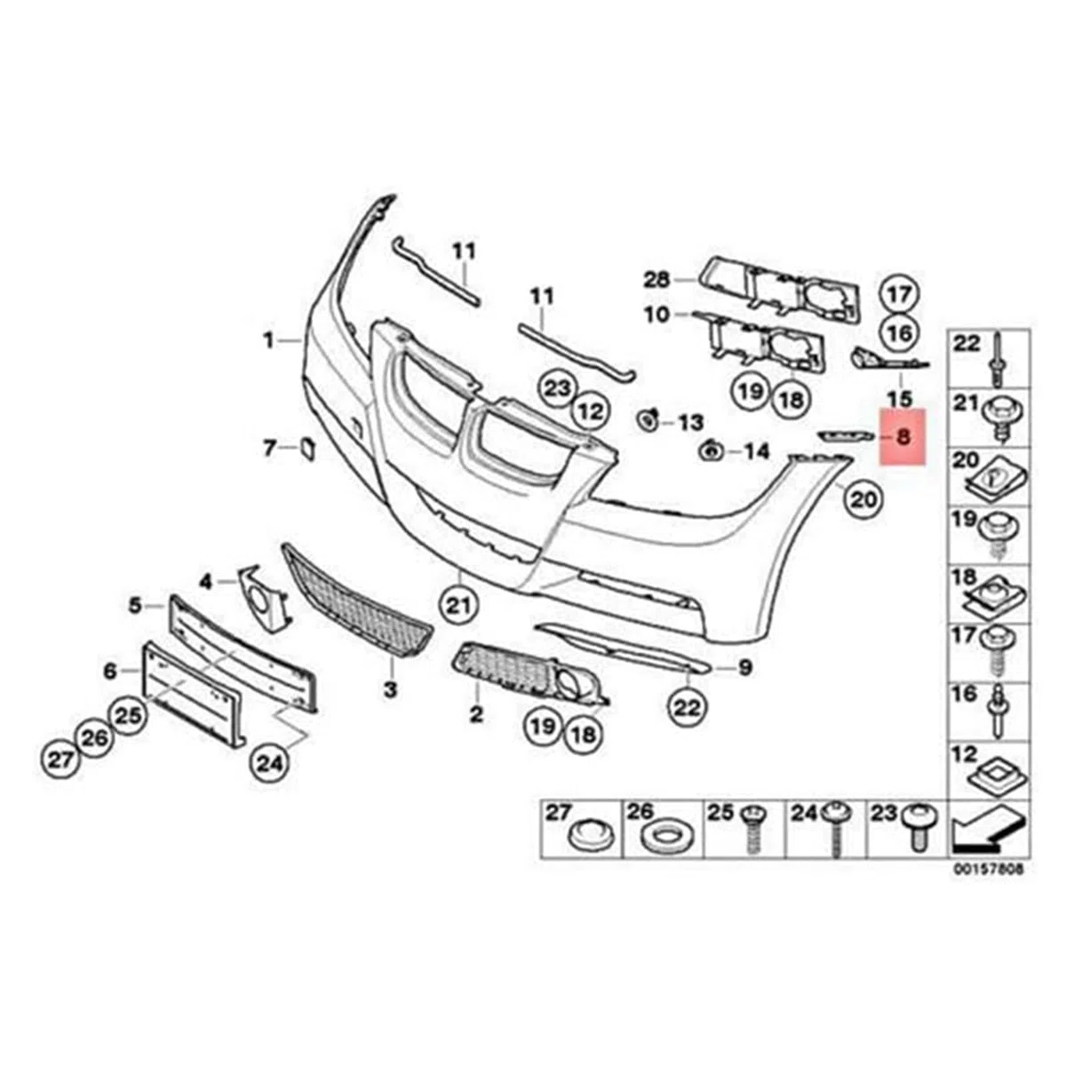 2X Soporte de montaje del parachoques delantero izquierdo y derecho, para BMW, para Serie 3 E90 E90N E91 LCI, 51117134097 soporte de parachoques automotriz