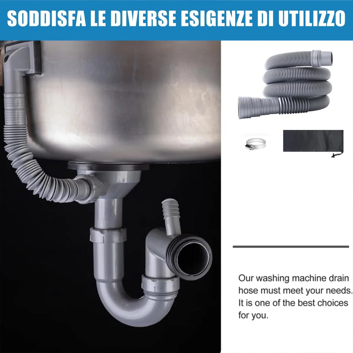 Accesorios Tuberías Residuos Caravana, Tubo Antifugas Autocaravana, Recambios Motorhome, Adaptador para Cámper y Remolques | Estanco y Compacto (8m)