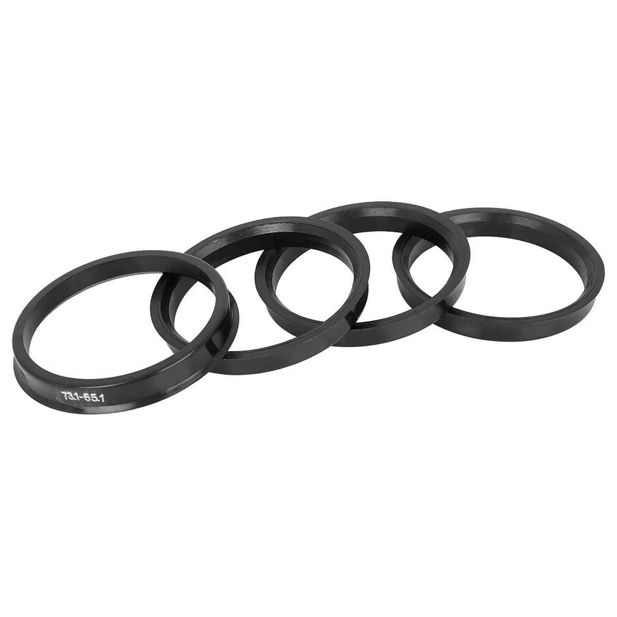 X AUTOHAUX 4uds Plástico 73.1mm a 65.1mm Coche Cubo Céntricos círculos Negro Anillos Centrales