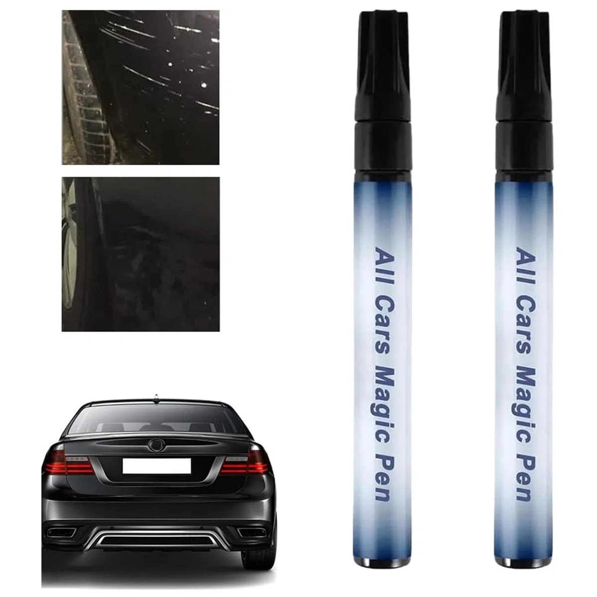 All Cars Magic Pen,Pluma De Retoque del Coche,Bolígrafo de Reparación Arañazos Coches,Juego de Bolígrafos para Reparar Arañazos en el Coche,Repara Rápidamente Arañazos y Daños en la Pintura (2pc)