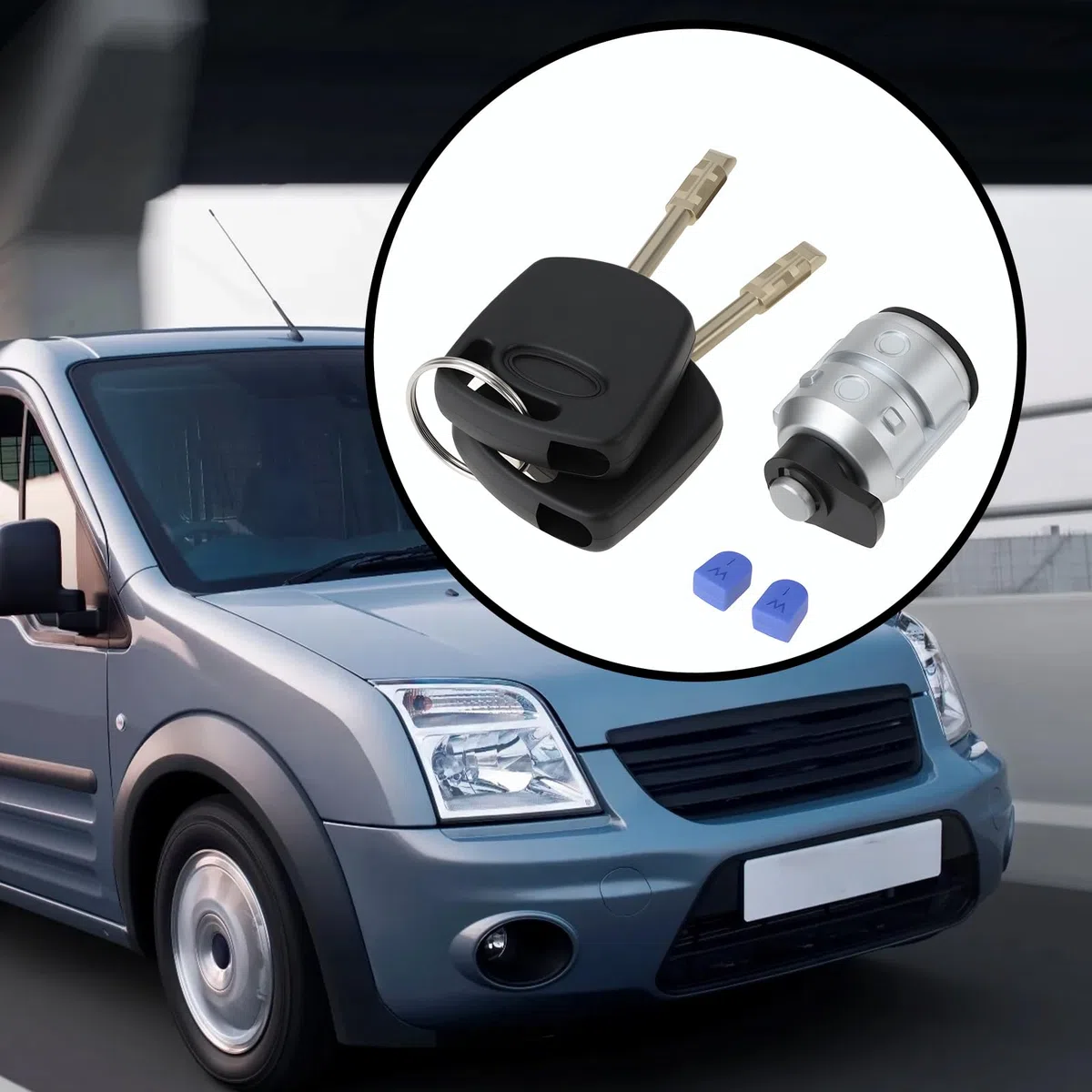 Cerradura de solapa de combustible con llave 2S6Z-5828624-A 1522437 compatible con Ford Transit Connect 2002-2013