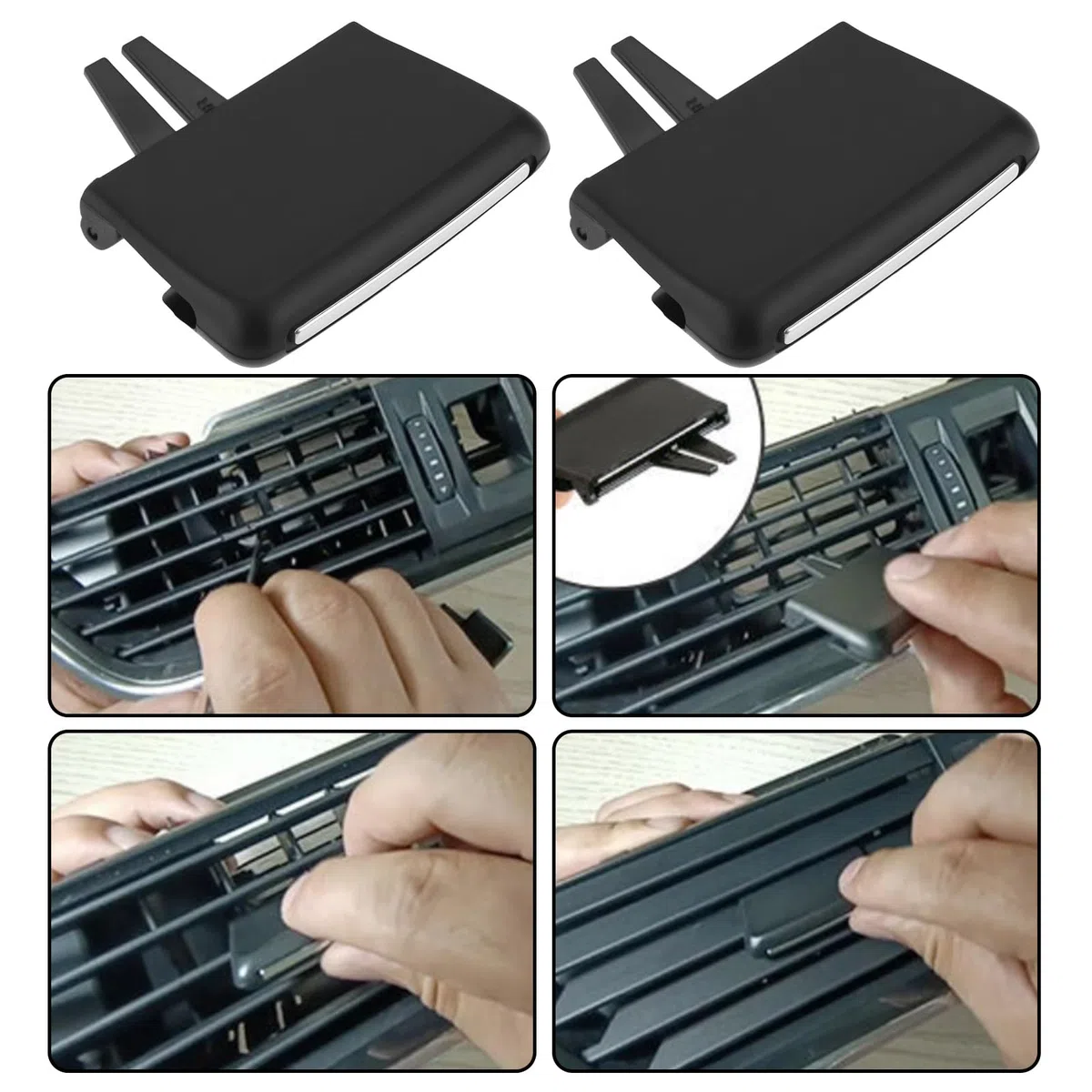 ECSiNG 2 Deslizadores de Ventilación Delanteros de Aire Acondicionado para Coche Compatible con Skoda Octavia 2014-2019 Parte Central Derecha.