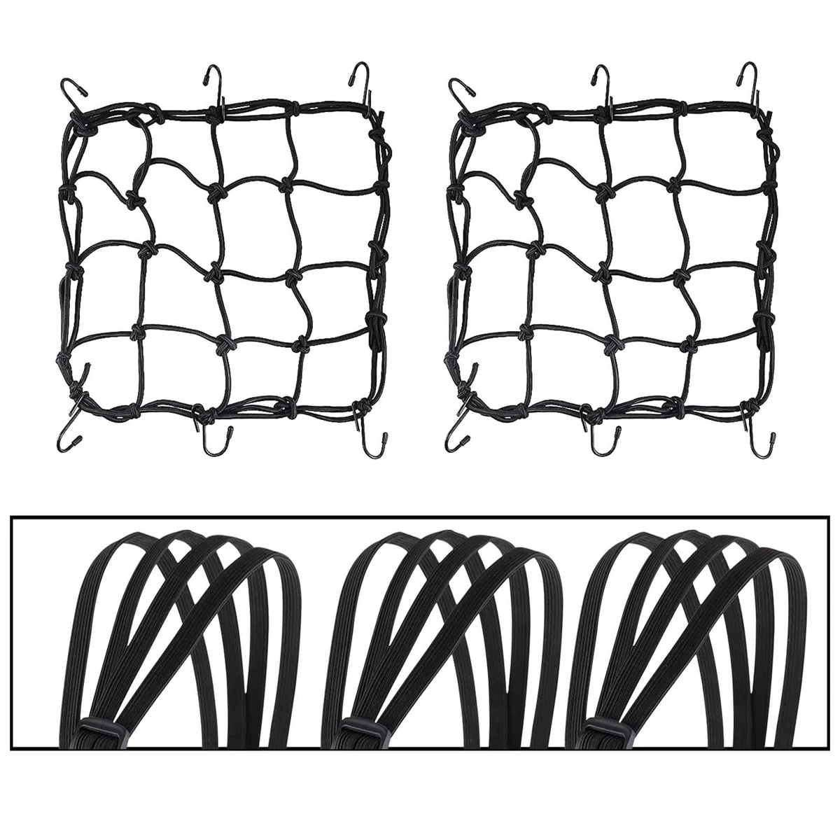 Pulpo Moto,Pulpos Elasticos,3 Piezas Cuerda Elastica Moto,2 Piezas Red Elastica,Cuerda Elástica con Gancho,Red Elástica Moto,Cuerdas Elasticas para Bicicleta Motocicleta Casco Equipaje