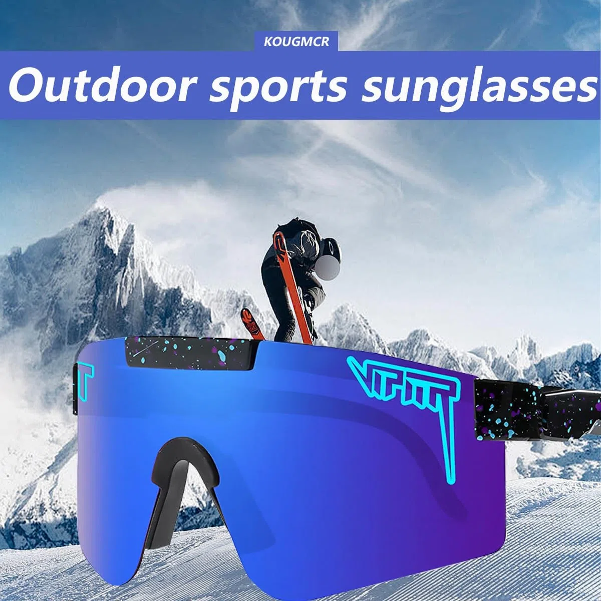 P-V - Gafas de sol deportivas polarizadas para hombres y mujeres, gafas de sol deportivas con protección UV400