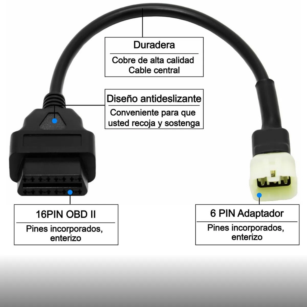 Cable Adaptador de diagnóstico OBD2 OBDII de 6 Pines a 16 Pines Compatible con KTM Moto