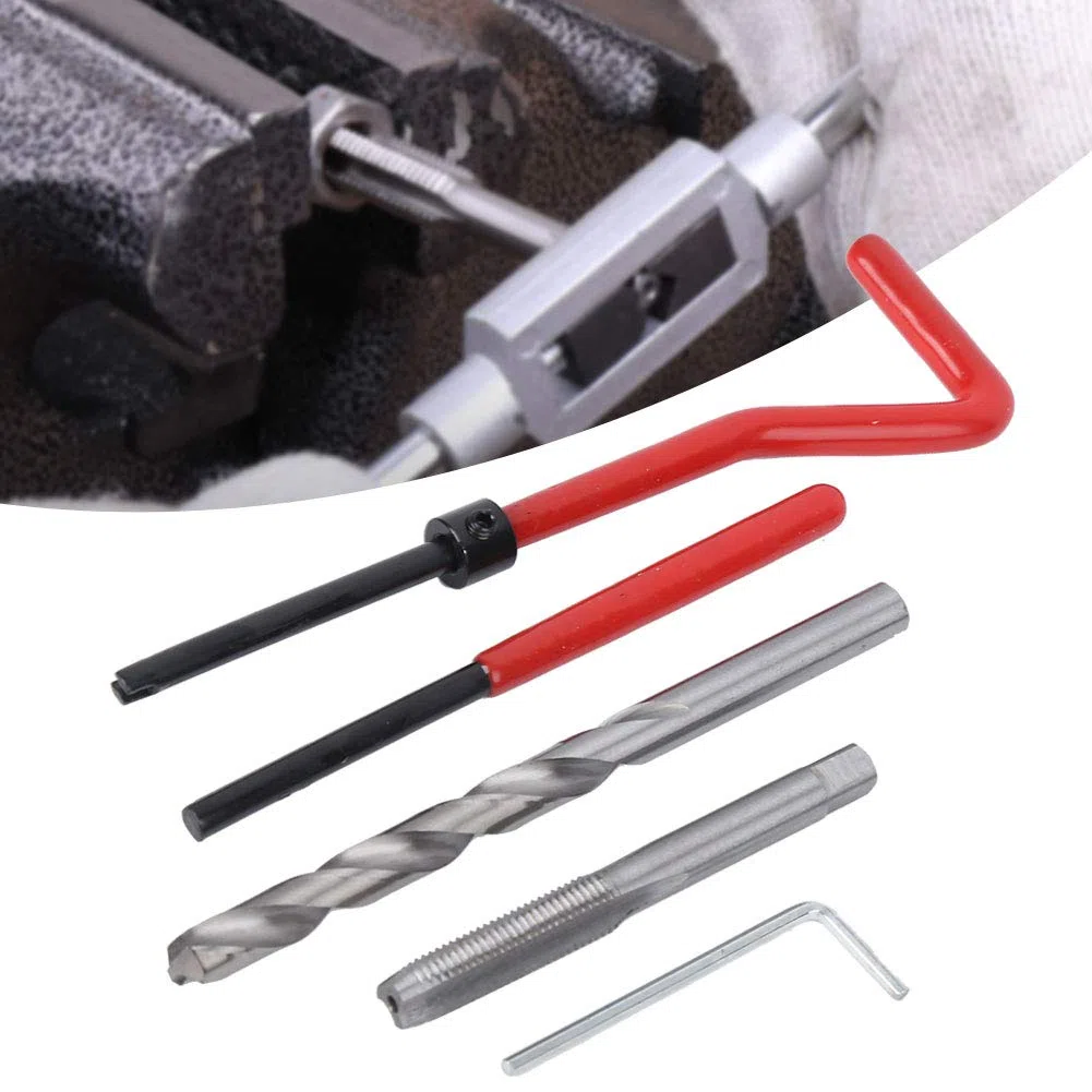 Kit de Reparación de Roscas, Juego de Insertos de Reparación de Roscas, Kit de Insertos de Reparación de Roscas M7 de 25 Piezas con Caja de Plástico Transparente para Maquinaria