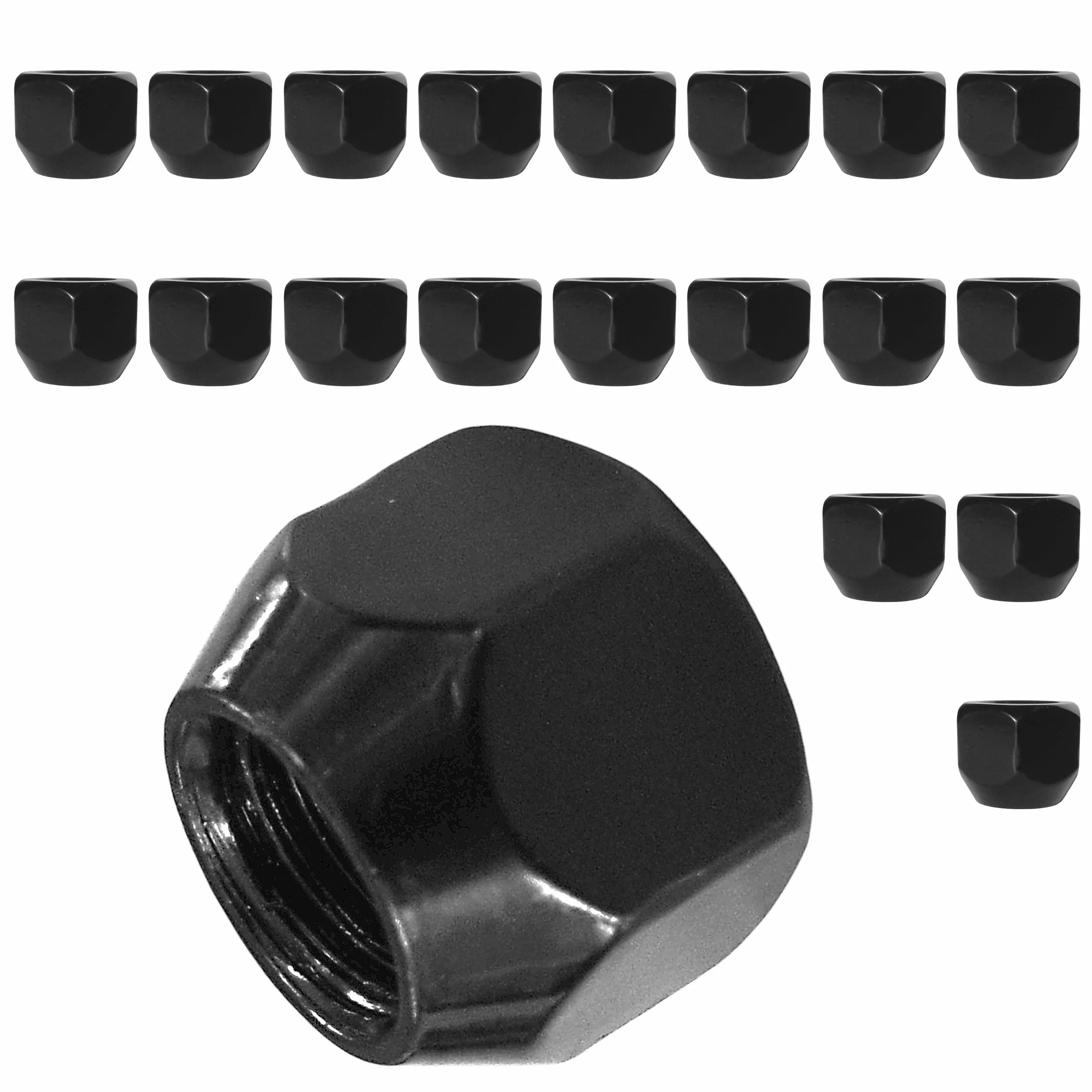 20x tuercas de rueda para llantas de acero M12x1.5 HEX19 negras compatibles con Ford, Mazda, Toyota