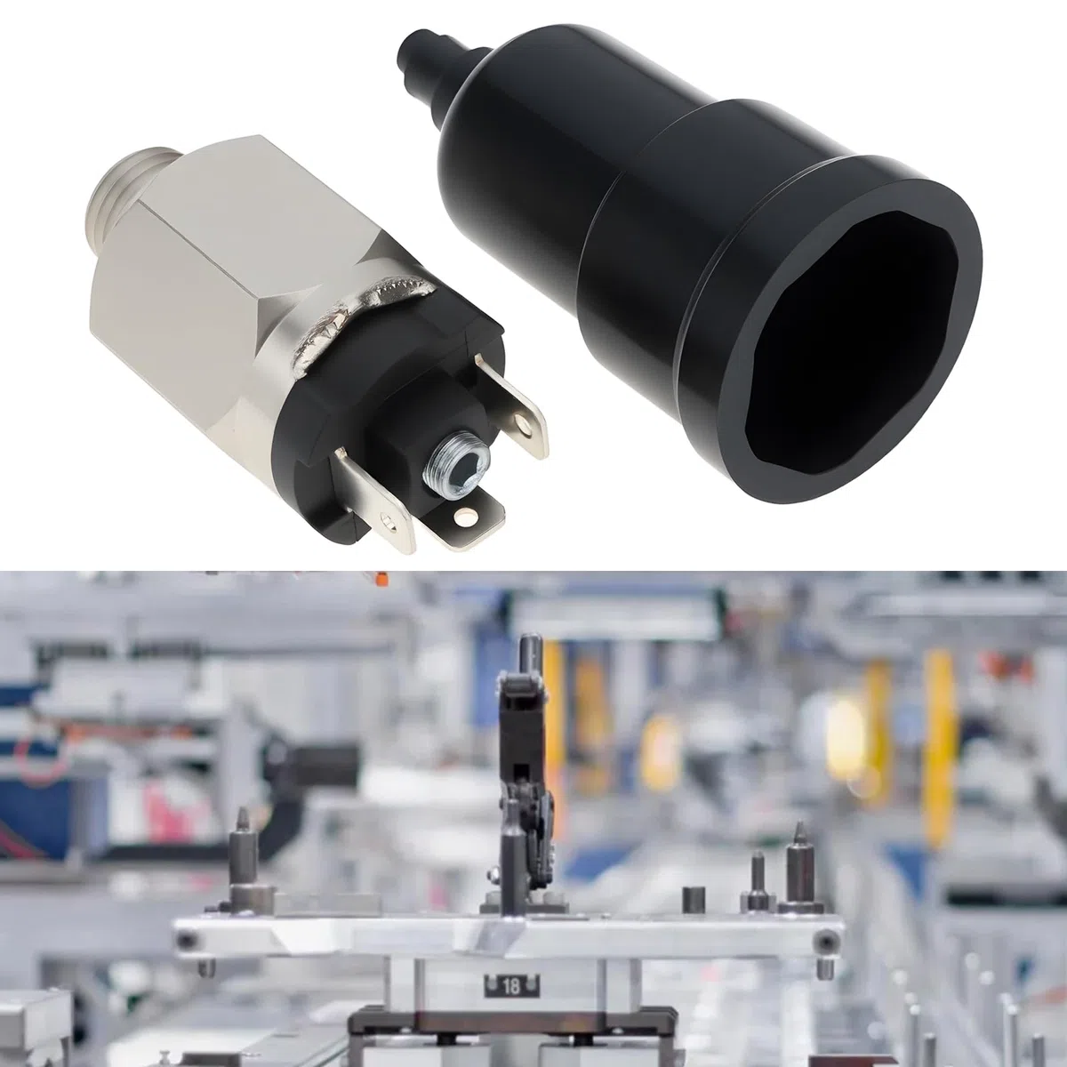 Interruptor de Presión de Aire Ajustable QPM10-NO/NC Rosca de 1/4 de Pulgada para Automatización Industrial Y Equipos Mecánicos 0,1-1 Mpa
