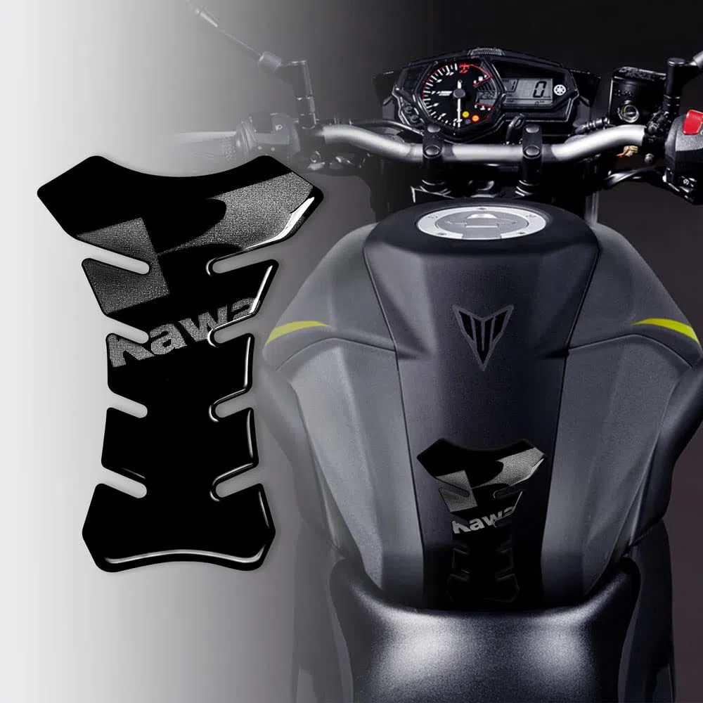 4R Quattroerre.it 18087 Pegatina 3D para el Depósito de la Moto Kawasaki, Negro