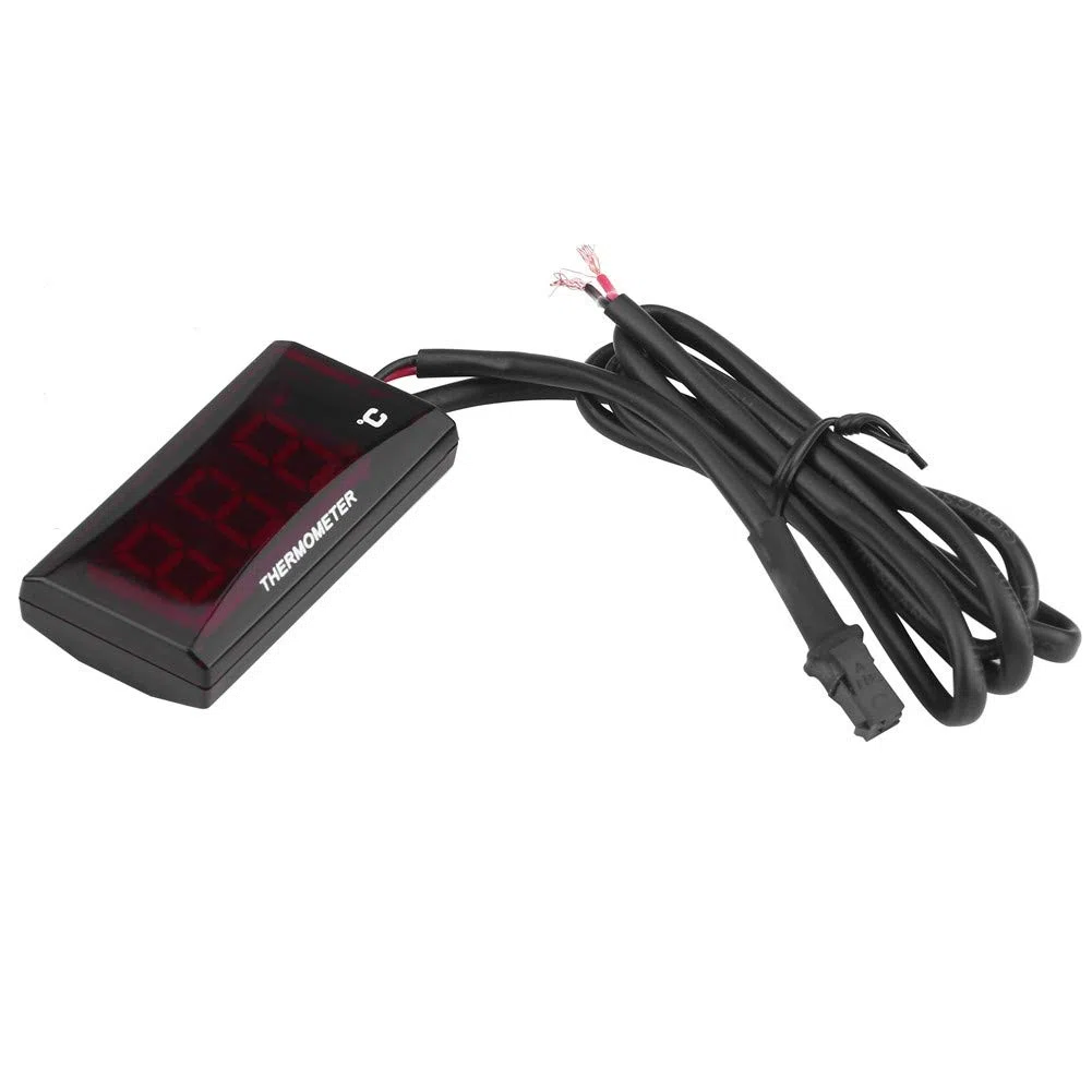Yctze Termómetro universal para motocicleta de 12 V, 0-120 ℃ Termómetro digital para motocicleta Luz de fondo LED Medidor de temperatura del agua para scooter de carreras