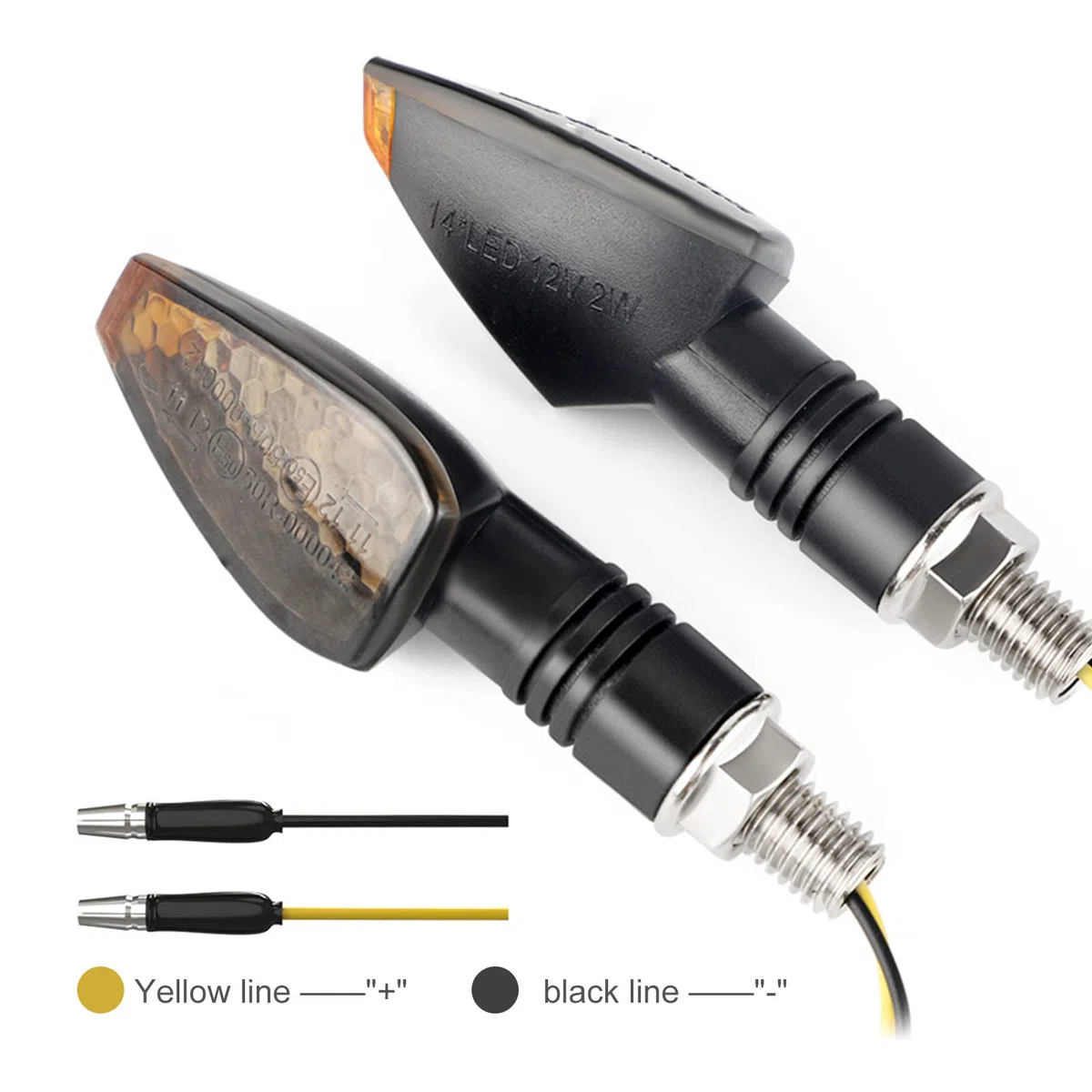 RUIZHI Intermitentes Moto Homologados, Luces LED Para Motocicleta de 4 Piezas, E50 12 / 24V Para el DíA y La Noche