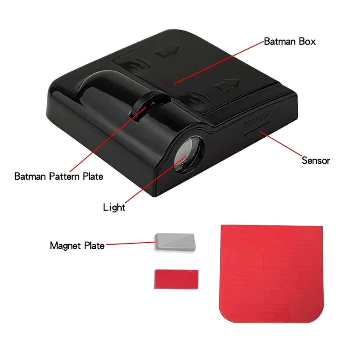 2 Piezas Luz del Proyector del Coche, Tu Logo Proyector para Coche LED Luz de Puerta,Proyector de Puerta HD,Luz LED de Bienvenida (bat)