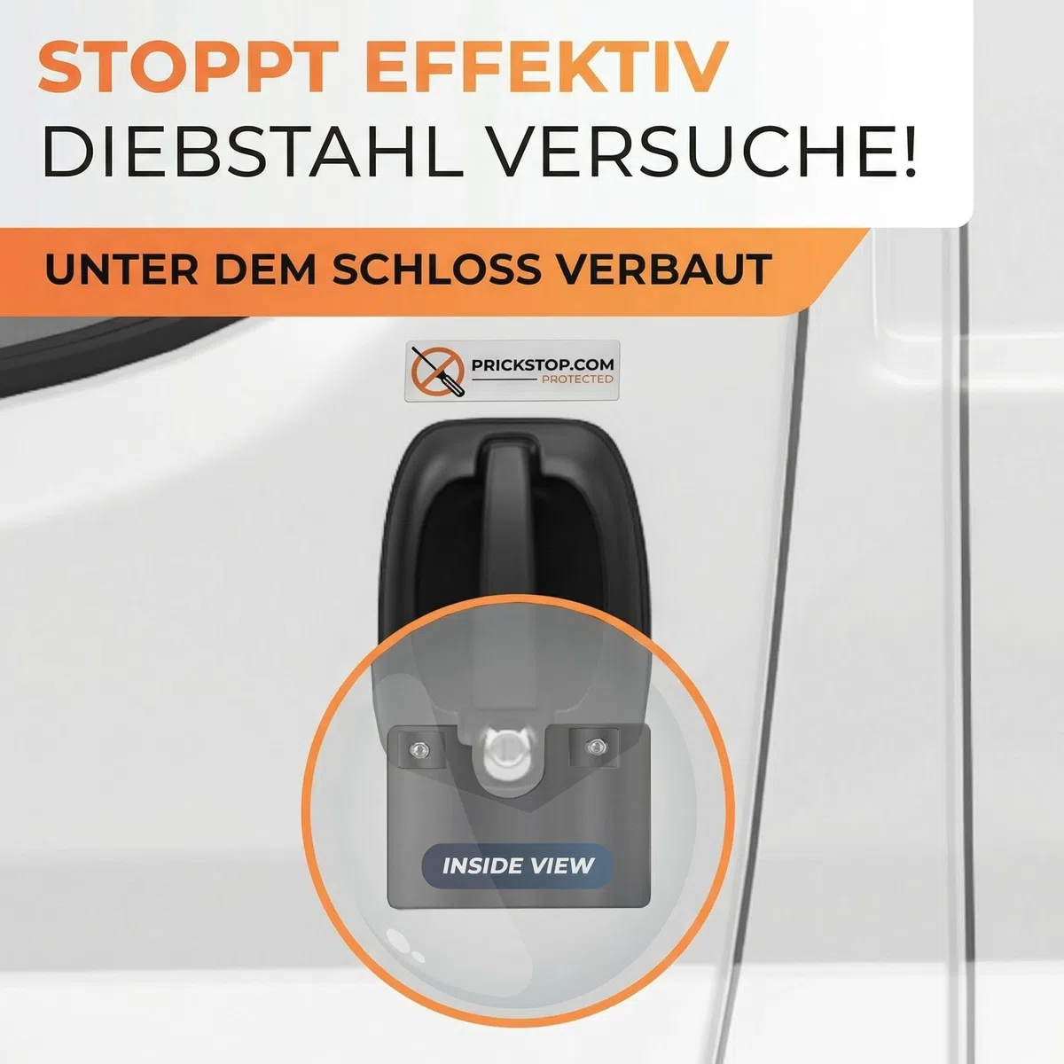 Prick Stop Seguridad para puerta | Protección para FIAT Ducato, Citroen Jumper, Peugeot Boxer y Pössl Autocaravana | Prickstop protección contra robos