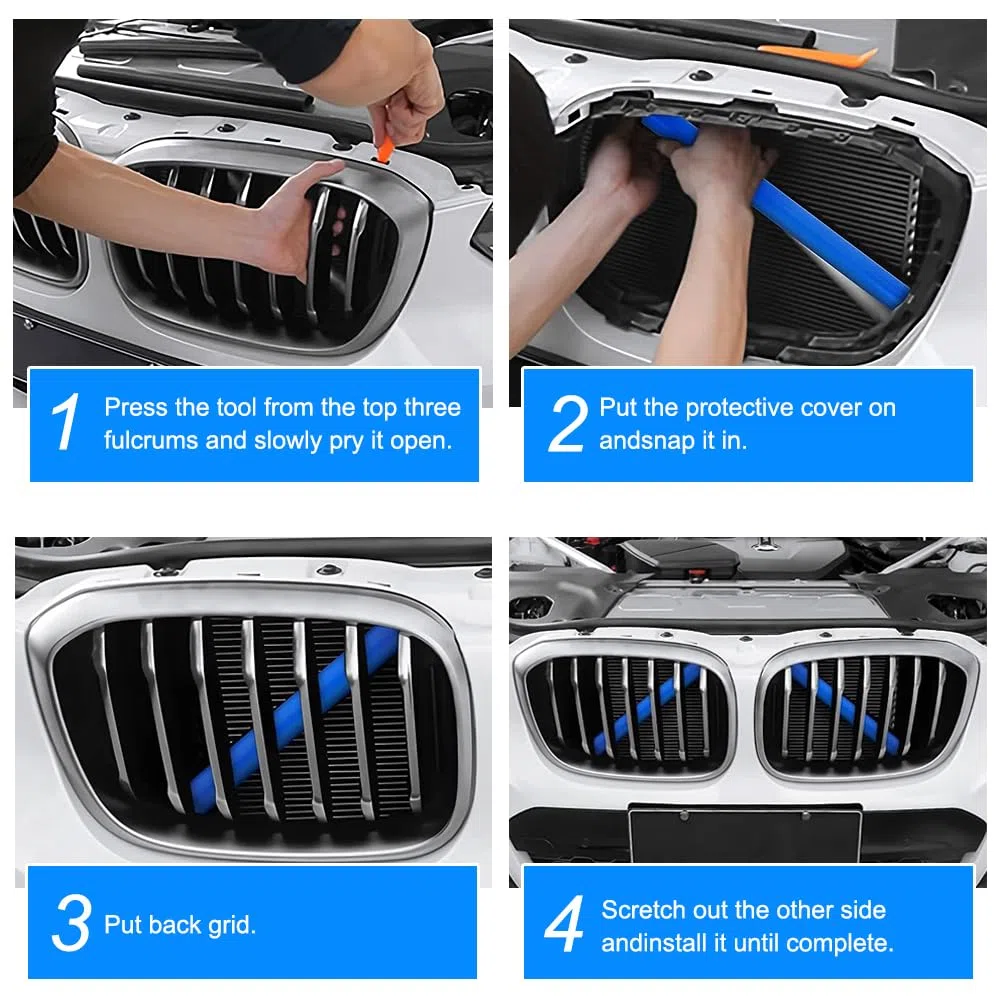 Embellecedores de rejilla para BMW, cubierta de rayas de rejilla delantera compatible con F30 F31 F32 F33 F34 F35 F36 G29 F20 F21 F22 F23 F24 F44 F40, estilo deportivo 2 piezas