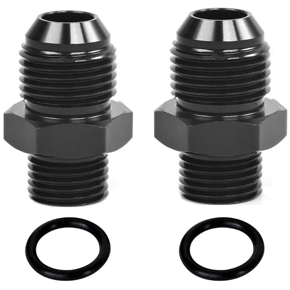 YSIL Adaptador de manguera de combustible métrico macho 6AN a M16 x 1,5 mm, aleación de aluminio, superficie anodizada negra, 2 unidades