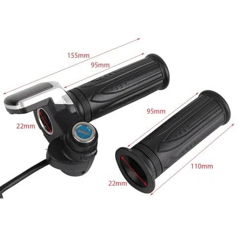 Mango del acelerador de medio del acelerador eléctrico de 36 V con bloqueo de llave con indicador de encendido LED para bicicletas eléctricas