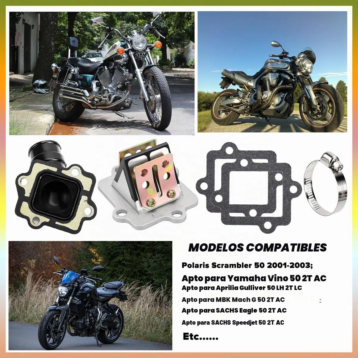 Bloque de válvulas de láminas con colector de admisión y juego de juntas para Yamaha Aerox para ciclomotor scooter de 2 tiempos Yamaha Jog 50cc
