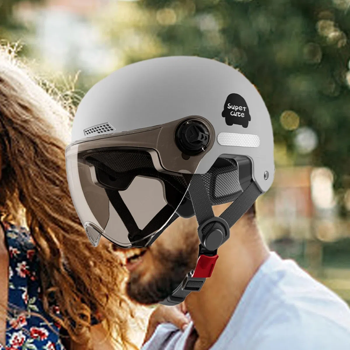 Medio casco para motocicleta, gorro de seguridad para motocicleta de cara abierta | Casco de moto para adultos, protector solar de cara abierta | Cruiser Scooter motocicleta medio sombrero de segurida