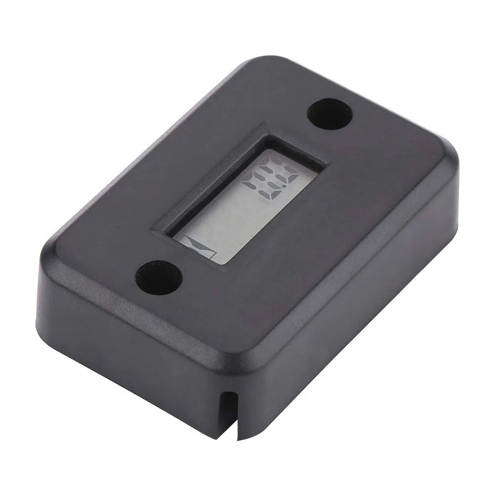 Medidor de Horas Digital, Medidor de Horas Vibración Inalámbrico, Ajuste Inalámbrico para Máquina Vibratoria, Medidor de Horas Inalámbrico Marino Motocicleta(Negro)