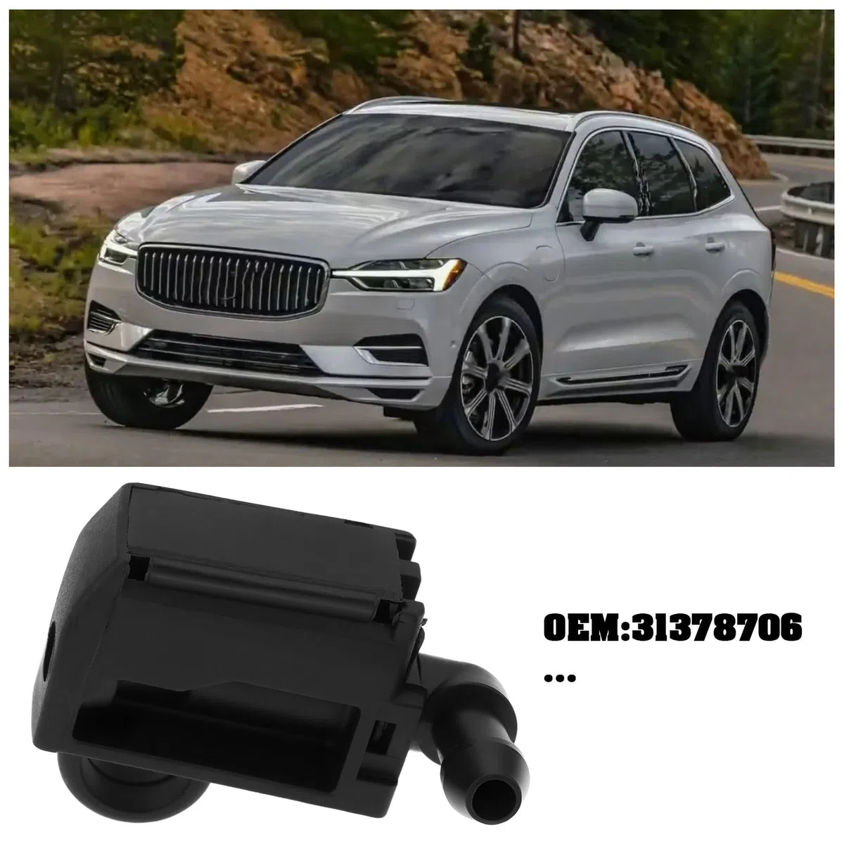 Boquilla Lavaparabrisas Derecha Sin Calefacción 31378706 Compatible con Volvo XC60 Modelos hasta 2017