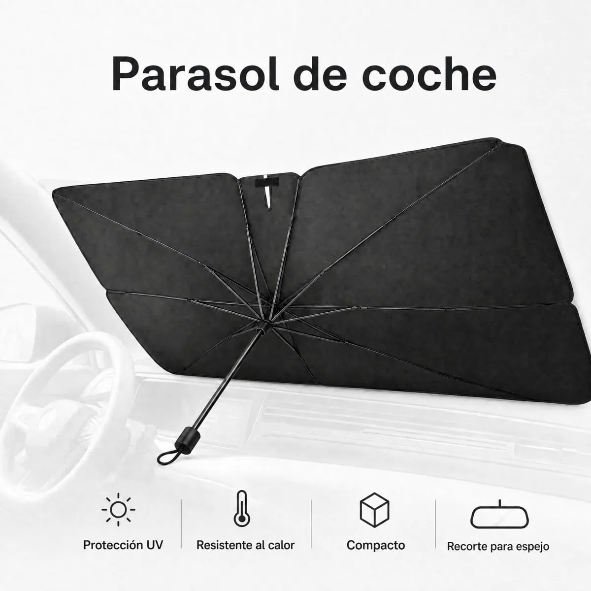 Parasol para Parabrisas Delantero de Coche, 140 x 79 cm, Incluye Bolsa de Almacenamiento, para ciertos sedanes, Furgonetas y SUV