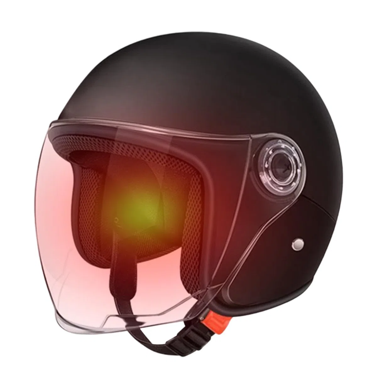 Casco ciclomotor media cara | Casco moto media cara | Cascos protectores montar caballo eléctricos transpirables con visera | Cascos motocicleta montar aire libre Equipo protección para desplazamiento
