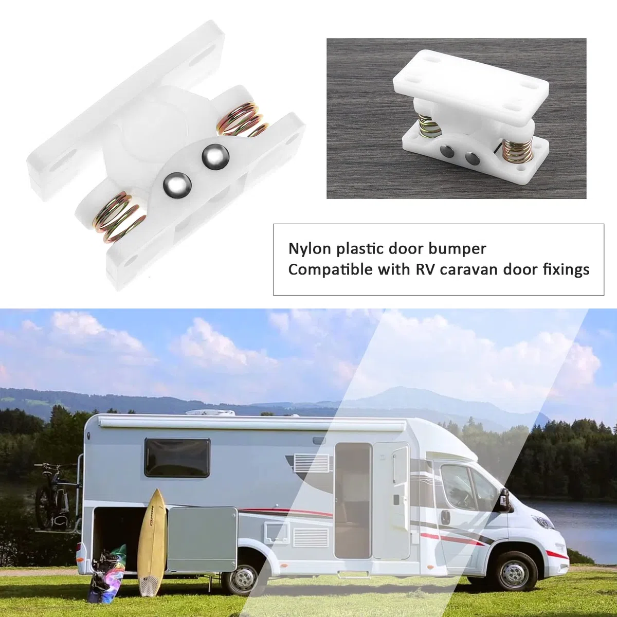 Create idea 2 retenedores de puerta de plástico, limitadores de tope de puerta, soporte de retención para caravana, autocaravana, barco, caravana, caravana, caravana, caravana, accesorios de muebles,