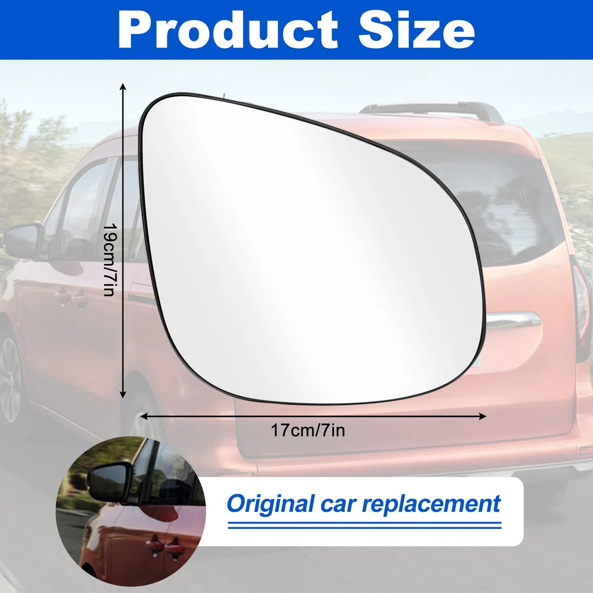 Espejo Retrovisor Reemplazo para Renault Kangoo II 2013-2021, Espejo Retrovisor Exterior Hiperbólico con Calefacción Cristal Vidrio Esférico Izquierdo o Derecho (Derecho)
