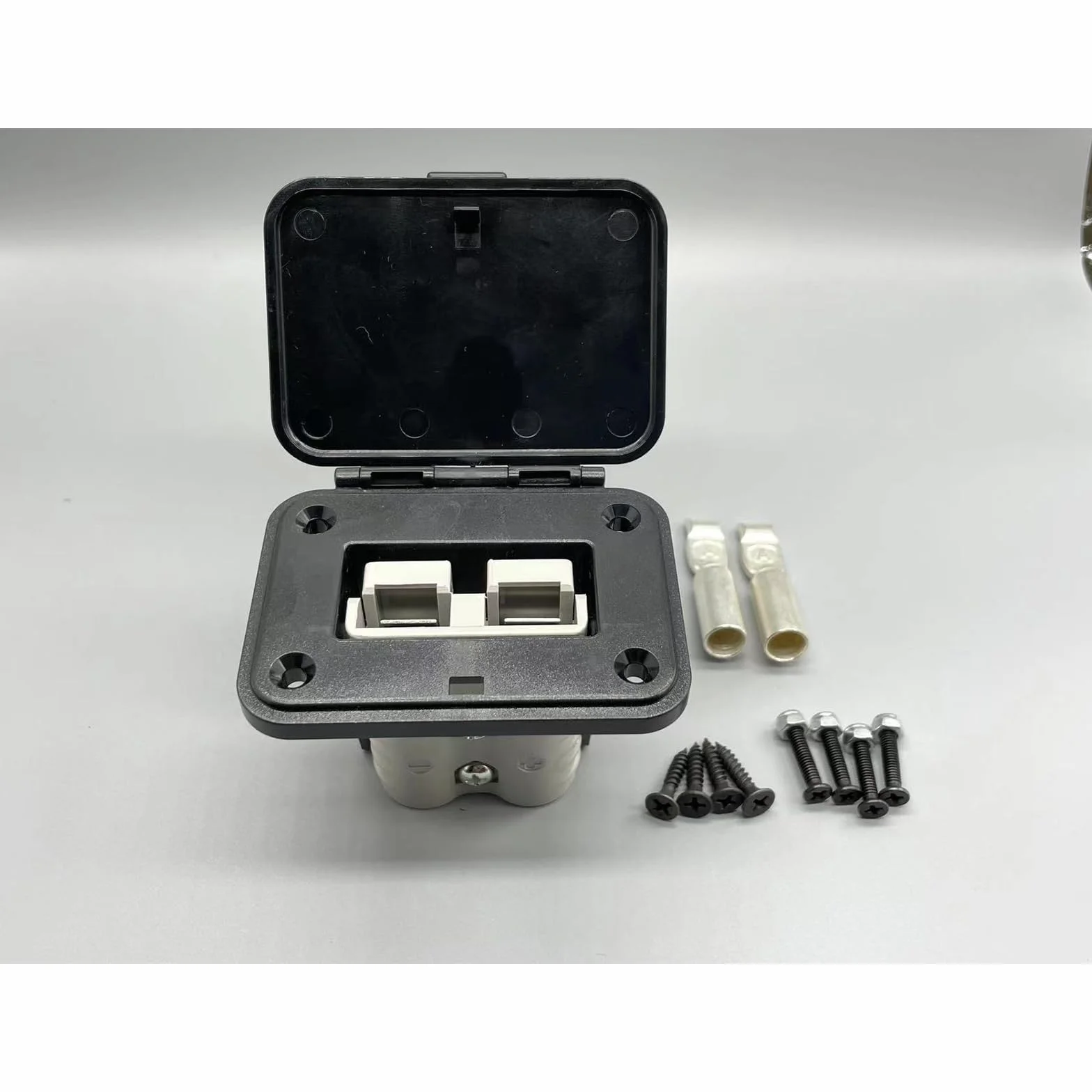 Marco de montaje empotrado 120 A con cubierta, compatible con conectores Anderson, incluye conector Anderson, marco de montaje empotrado, para coche, caravana, motocicleta, barco, sistemas solares