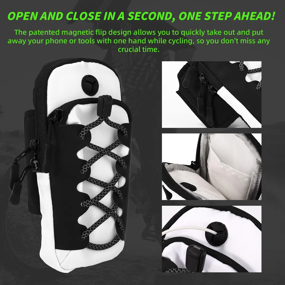 Bolsa Cuadro Moto, Poliéster Resistente al Desgarro Funda Telefono Bicicleta Diseño con Tapa Magnética Funda para Bicicleta para Surron Talaria y E-Ride Pro Vehículos Eléctricos y(Plata)