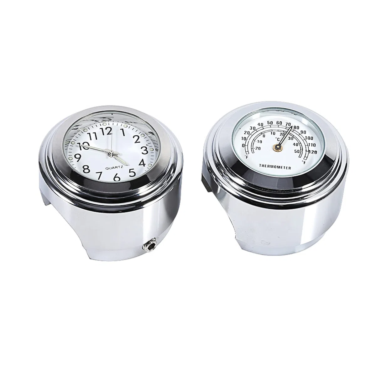 Reloj para manillar de motocicleta, Akozon 7/8 "1" Soporte para manillar de motocicleta Reloj Dial y termómetro