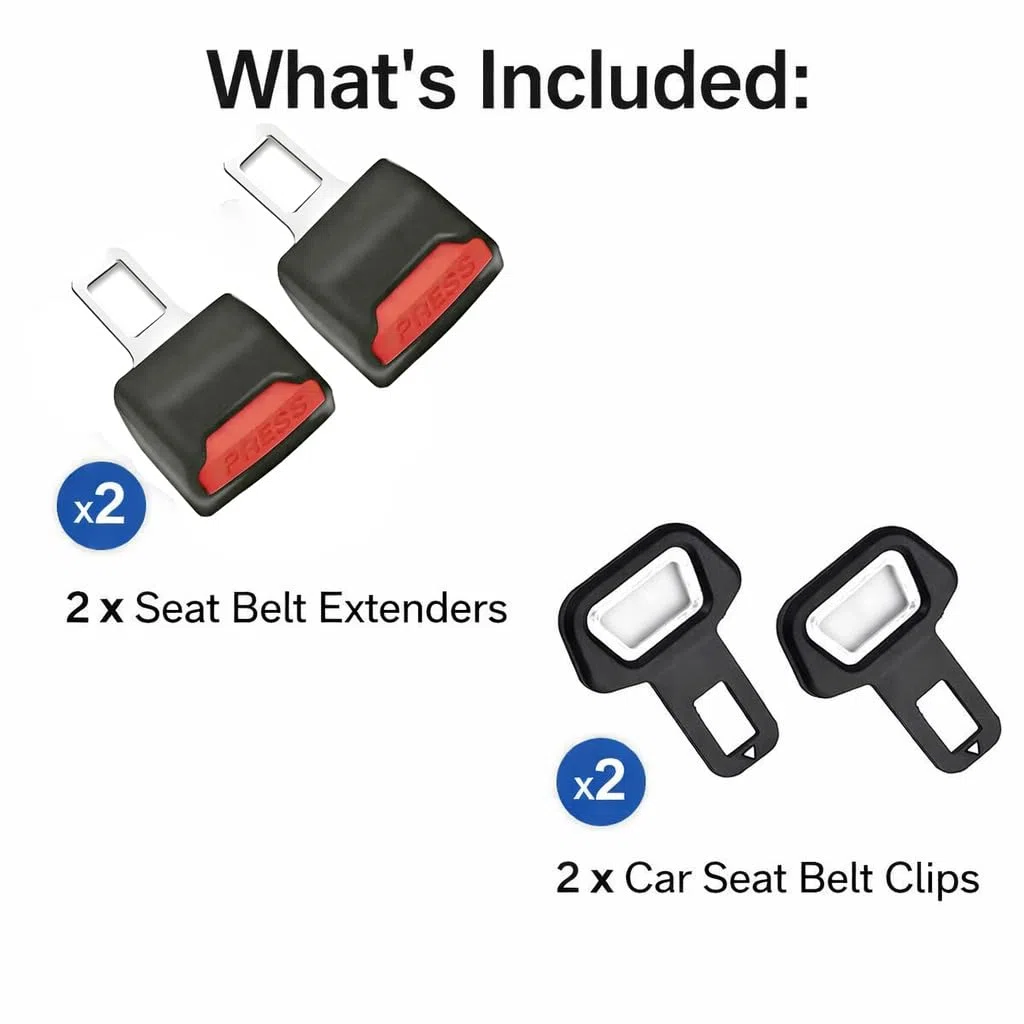 Accesorios Generales para automóviles, Negro y Rojo, Pack de 4 Piezas, con Clip Insertable