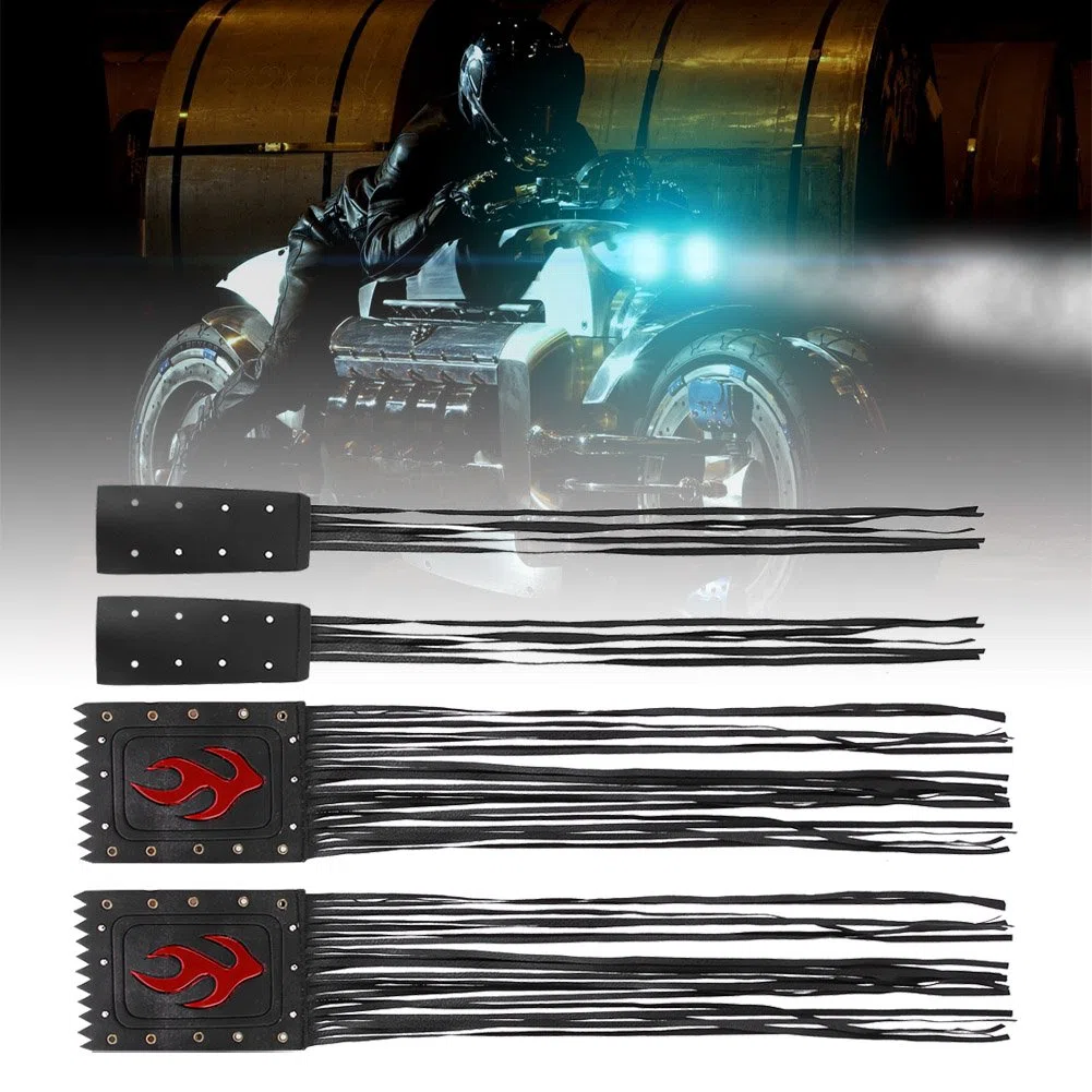 Cubierta de Palanca de Manillar de Flecos de Borla de Manillar de Motocicleta Universal de Cuero 2 para Pieza de Accesorios de Repuesto de Victory Cruiser