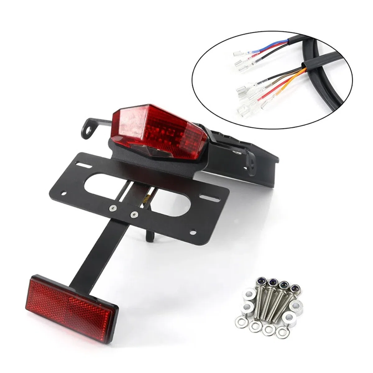 Soporte Compatible with Placa de matrícula, Organizador Trasero Compatible con Kit eliminador de Guardabarros Compatible con Triumph Bonneville T100 / SE/Scrambler/THRUXTON(B)