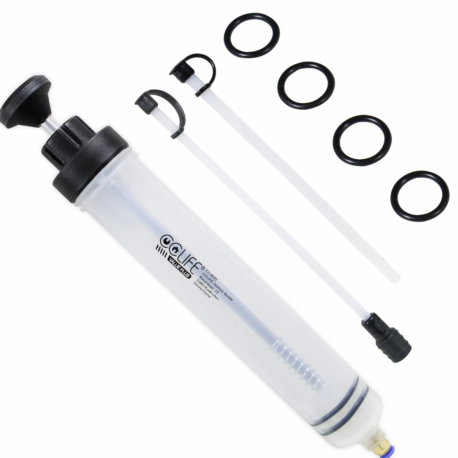 CCLIFE Bomba extractora de fluidos automotrices 500cc Aceite Succión Jeringa Extractor De Líquido De Frenos Jeringa De Succión Bomba extractora líquidos