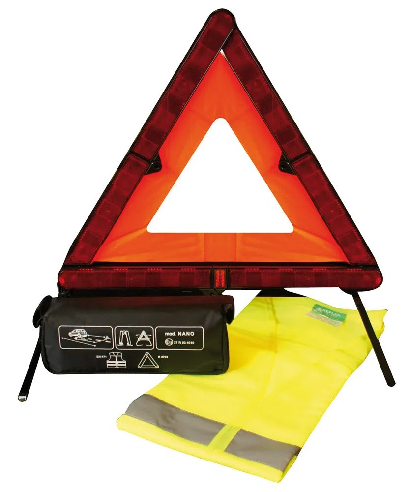 Cora 000126908 - Kit de Seguridad de Coche con triángulo de señalización y Chaleco