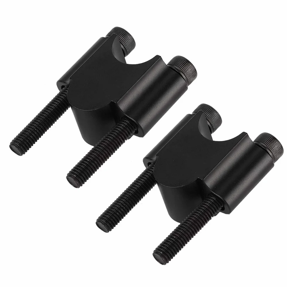 Sujetador universal de 7/8'' 22 mm para manillar de motocicleta, abrazadera de elevación de aleación de aluminio negro, compatible con KAWASAKI, SUZUKI, Victory (Negro)