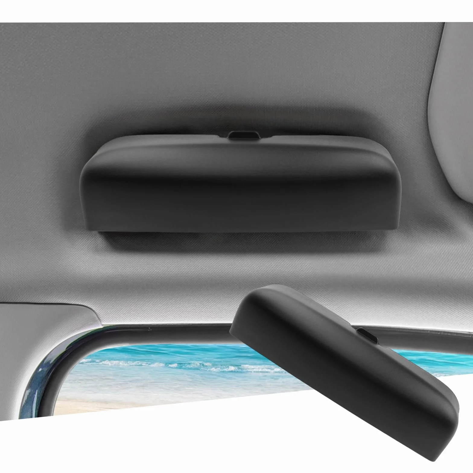 GAFAT [Mejorado 2020-2023 2024 Peugeot 208 2008 e-208 e-2008, Peugeot 2008 Soporte de Gafas Caja de Almacenamiento, Peugeot 208 Organizador, Gran Tamaño, OEM Original (Negro)
