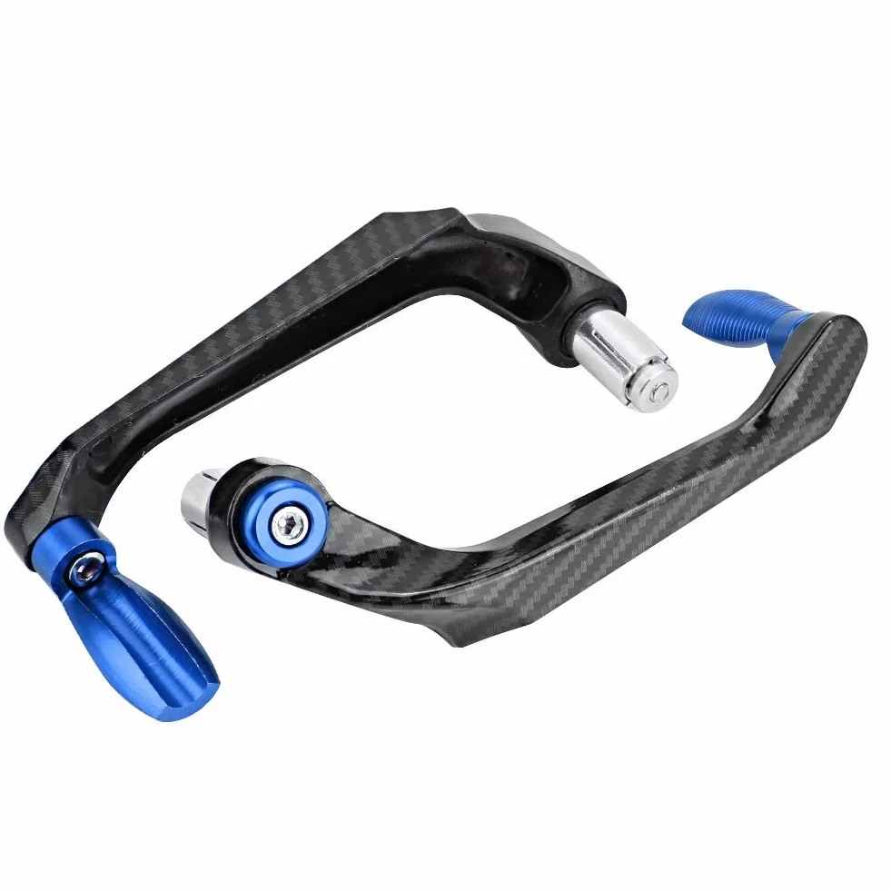 Protector de Manillar de Motocicleta, 7/8 Pulgadas 22 mm Universal CNC Aluminio Manillar Freno Embrague Palanca Protector de Mano para Moto Scooters Coches Eléctricos Bicicletas de Montaña (Azul)