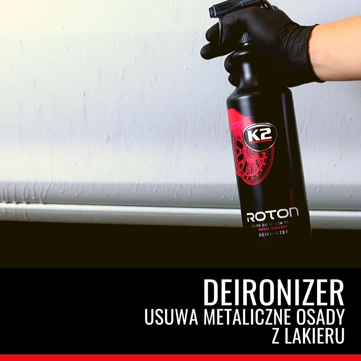 K2 Limpia Llantas Limpiador Descontaminante Férrico para Coche Moto Limpia Disco Llantas Freno Sin Acidos Elimina Ferodo sin Frotar - Roton Cleaner 1 Litro