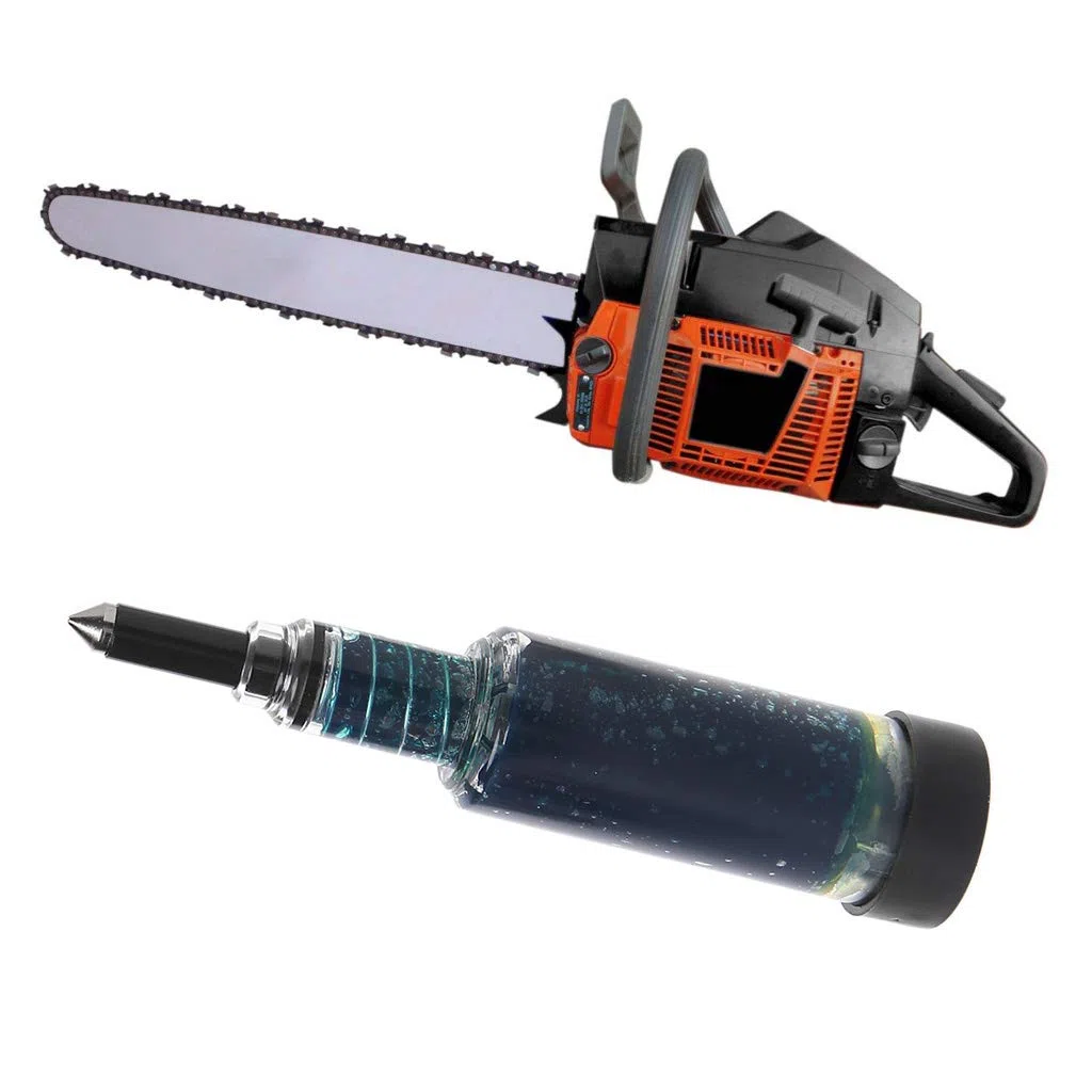 Barra de guía de Cadena de Motosierra, Pistola de engrase, piñón, desbrozadora, Herramienta de lubricación con Carga de Punta