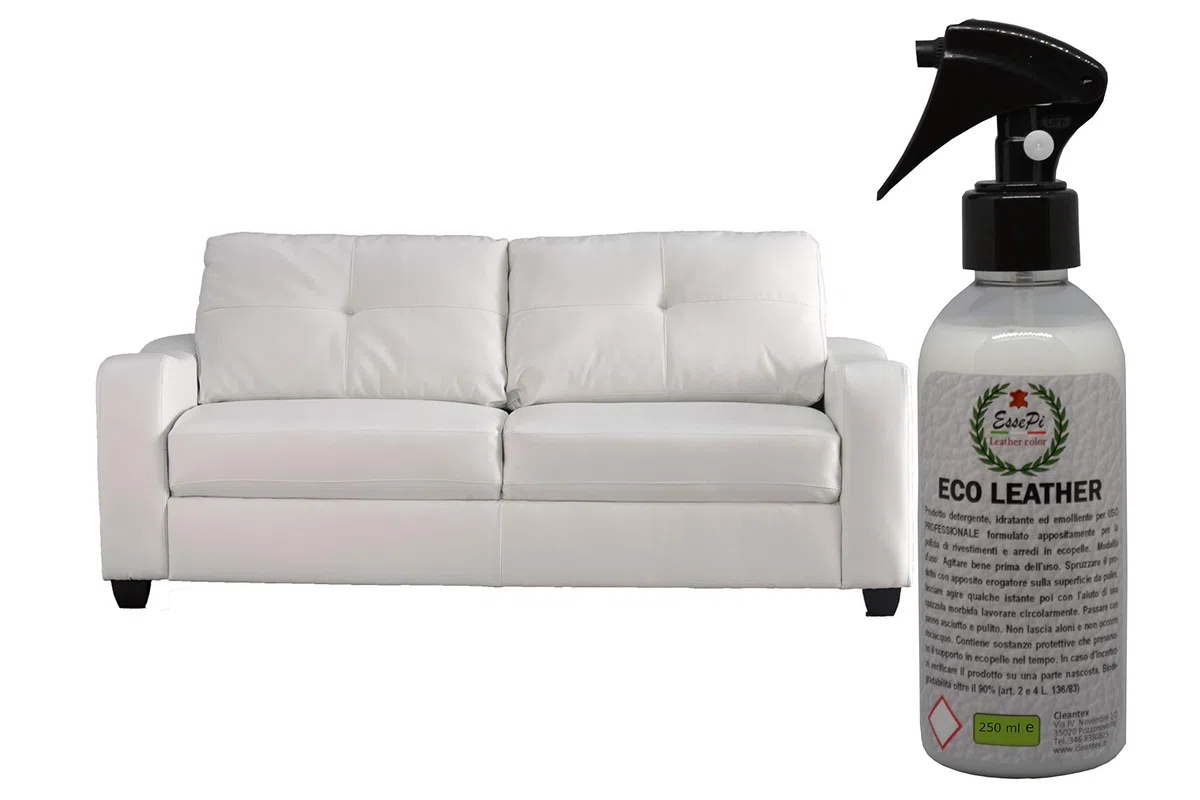 Detergente de cuero ecológico para artículos de cuero ecológico, cuero sintético, vinilo y skai. Limpia, nutre y protege. Producto de alta calidad. Base acuosa no tóxica. 250 ml