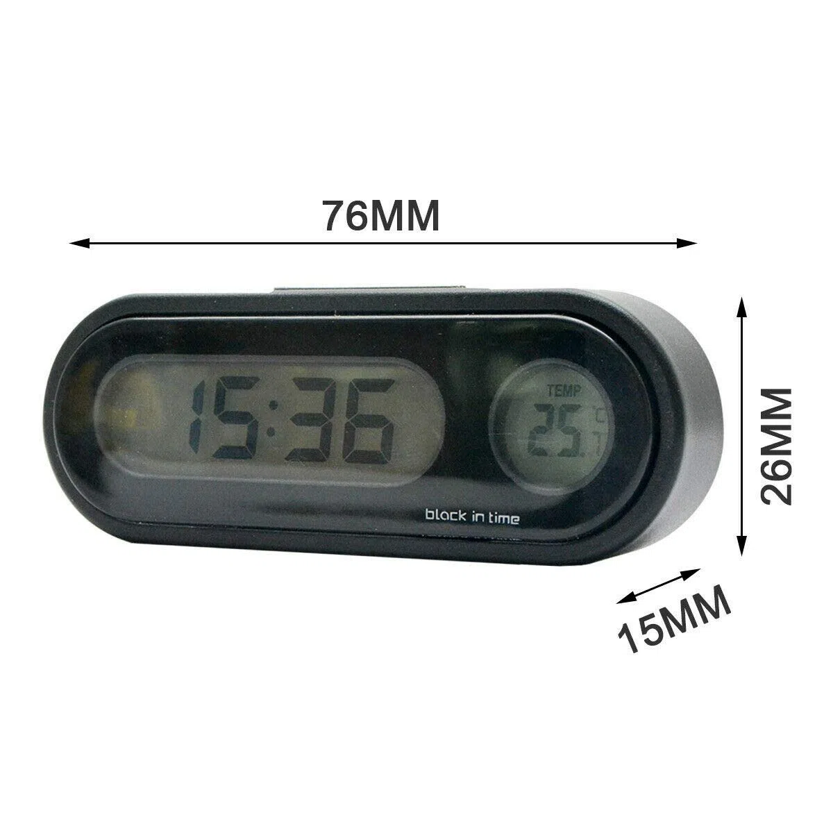 Riloer Reloj de temperatura digital LCD para coche con luz negra para coche, bicicleta, moto, camión
