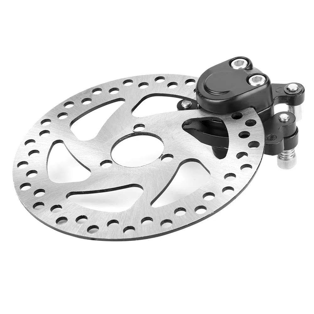 Juego de Frenos de Disco, Pinza de Freno Negra de Aleación de Aluminio + Juego de Discos de Freno Plateados, Diámetro de Disco de 140 Mm, para Mini Kart Eléctrico o de Gas, ATV,