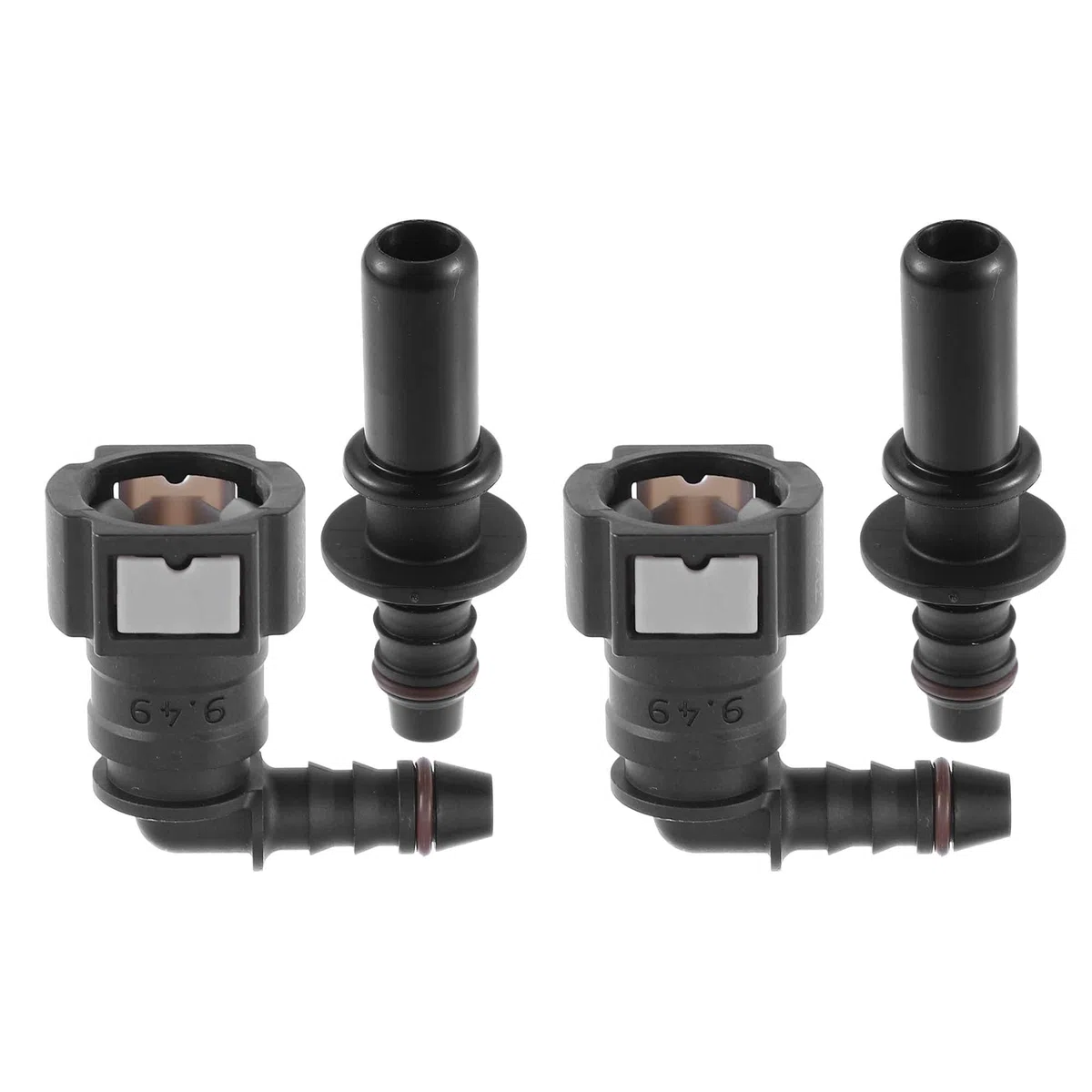 A ABSOPRO 9.49mm a 8mm 90 Grados Coche Combustible Manguera Rápida Liberación Conector 2 Juego