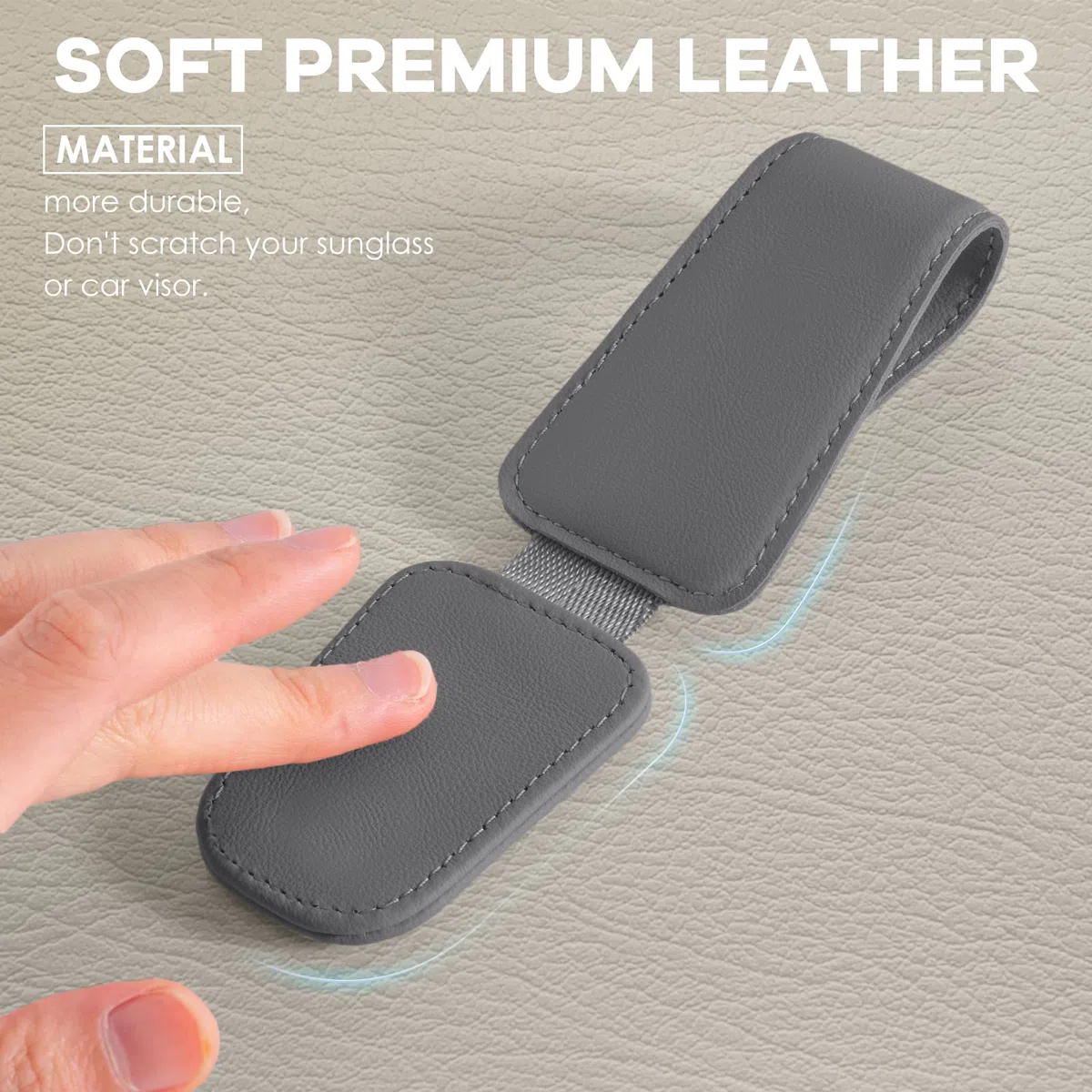 Porta Gafas Coche, 2 Piezas Soporte Gafas Coche Porta Gafas para Coche Universal Magnético Clip Gafas Coche (Gris)