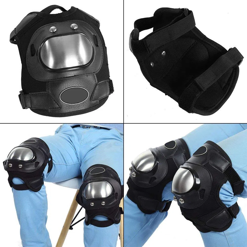 Rodilleras,Rodillera para motocicleta - 2 Unids ATV Adulto Rodilla/Rodilleras Ajustables Almohadillas Protector Elbow Armor para Motociclismo Ciclismo Racing set