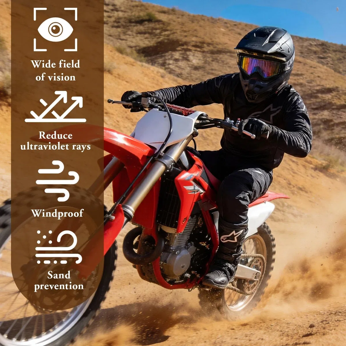 Gafas Motocross Gafas Moto Polvo Gafas De Motocross MTB Dirt Bike Off-Road Goggles Gafas Casco Motocross para Bicicletas, Montaña